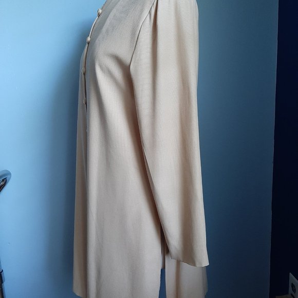 Vintage Lanz Originals of Salsburg Button-Down Tunic Pale Yellow Size 14 - Picture 5 of 10